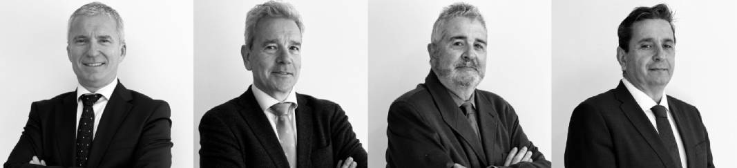 De izquierda a derecha: Jose Ramón Parra Bautista, Joaquín Monterreal Ramírez, José Pascual Pozo Gómez y Basilio Casanueva Navarro, socios directores de Lealtadis Abogados