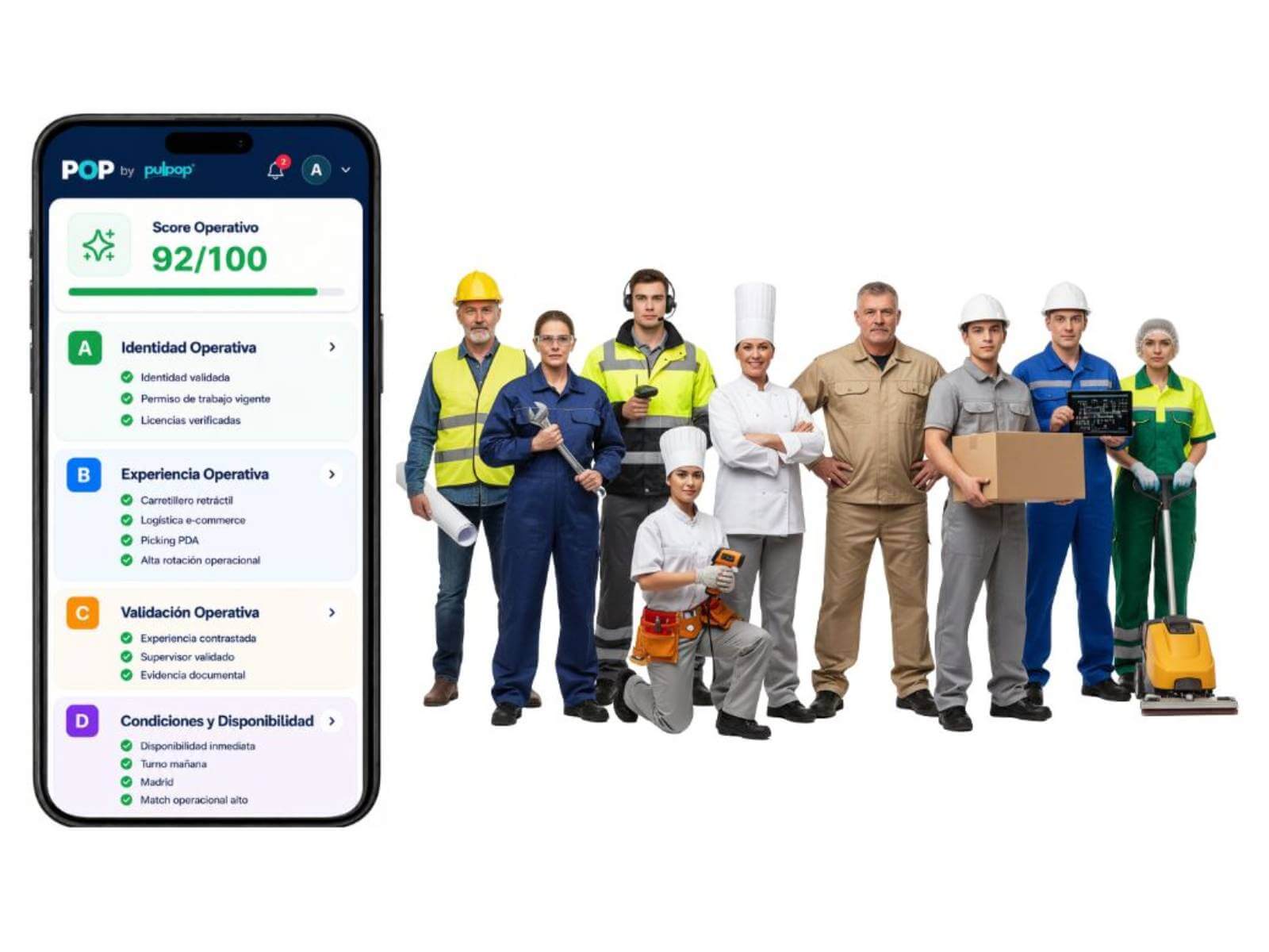 Pulpop está especializada en la validación de perfiles operativos y técnicos esenciales para la actividad diaria de las empresas.
