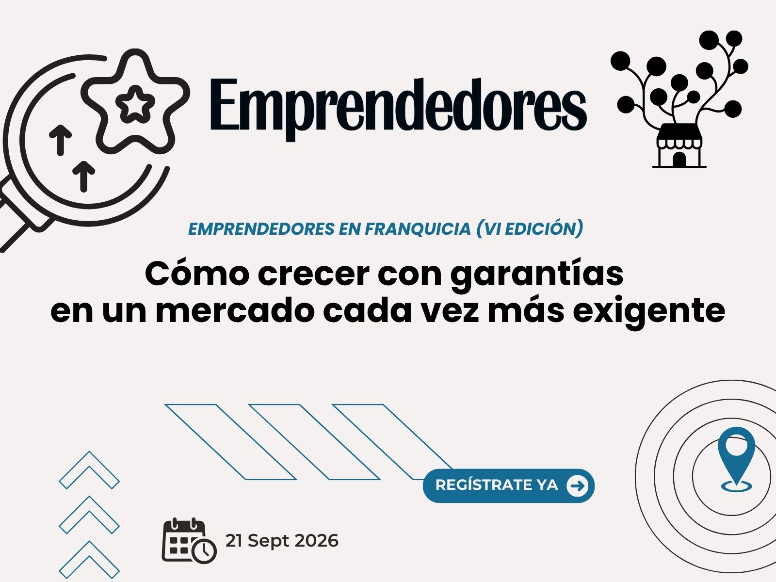 Cartel anunciando la VI edición de Emprendedores en Franquicia