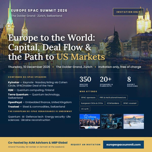 Europe SPAC Summit 2026 invita a empresas europeas a explorar las SPAC como vía a los mercados de EE. UU.