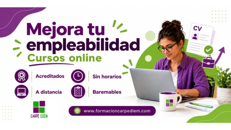 Cartel de cursos online Formación Carpe Diem