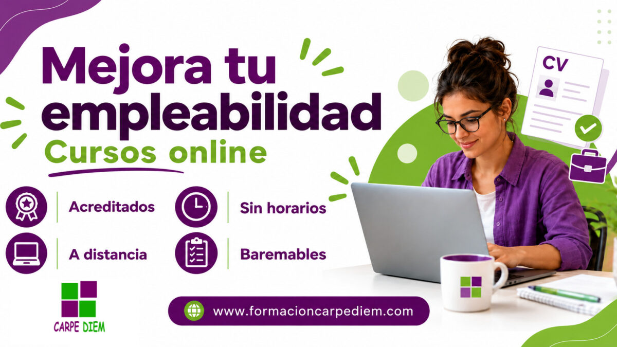 Cartel de cursos online Formación Carpe Diem