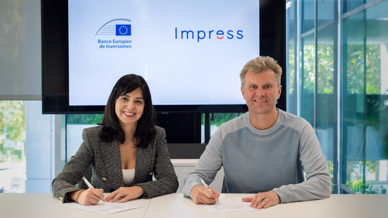 María Romano, jefa de la Oficina del Grupo BEI en España, y Vladimir Lupenko, cofundador y CEO de Impress