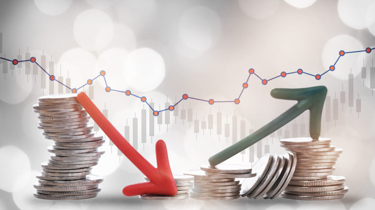 Grafico de crecimiento y depresión financiera