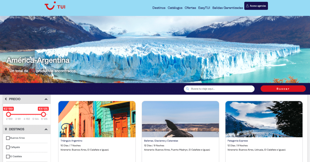 TUI y Aerolíneas Argentinas se unen para promocionar el país con precios muy competitivos
