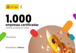 El Ministerio de Industria certifica 1.000 empresas emergentes en menos de un año a través de ENISA.