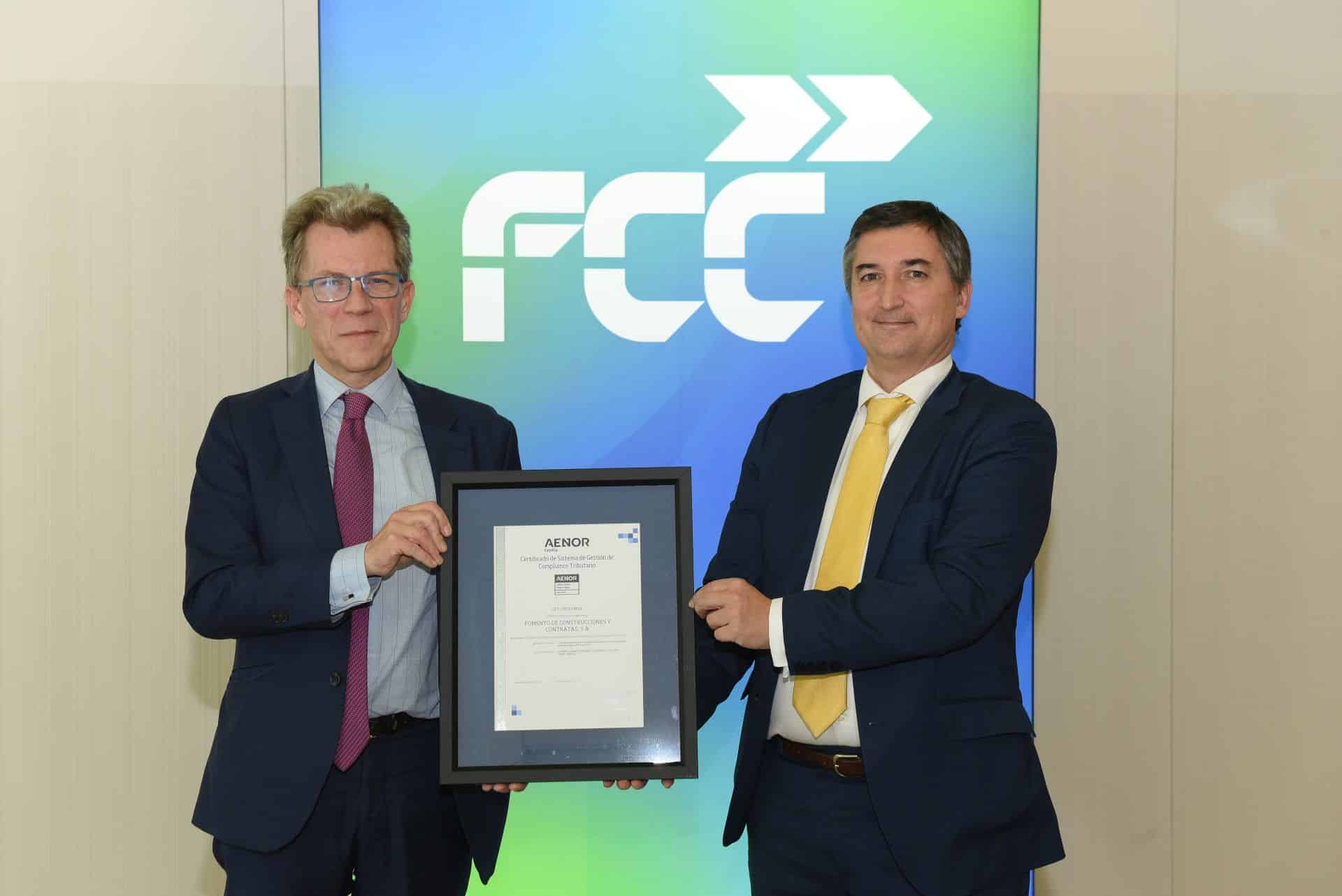 FCC obtiene la certificación de AENOR de su Sistema de Gestión de Compliance Tributario
