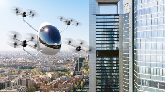 Con un consumo 100% sostenible, el taxi del futuro presentado por esta empresa española viajará a 800 metros del suelo.