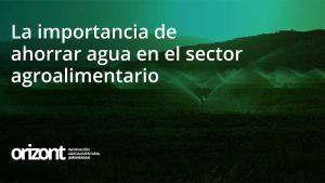 Orizont apoya soluciones al ahorro de agua en el sector agroalimentario