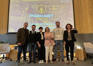 Promotores en la presentación de Podcast Days