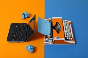 Ordenador portátil versus máquina de escribir