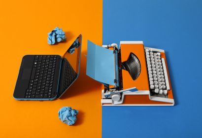 Ordenador portátil versus máquina de escribir