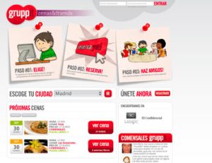 Cita a ciegas en grupo o las comidas sociales