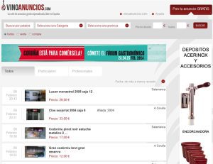 Compraventa de artículos del sector del vino