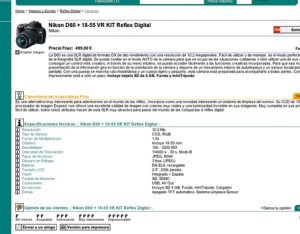 Fichas de productos