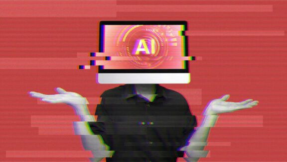 startups de tecnologia, ordenador con IA en la cabeza de una persona
