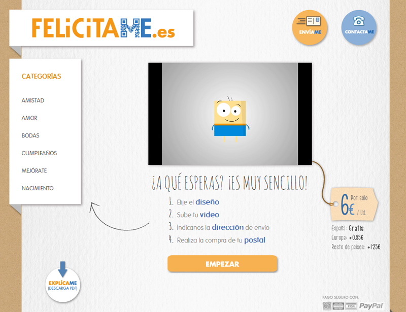 Tarjetas de felicitación con vídeo incluido