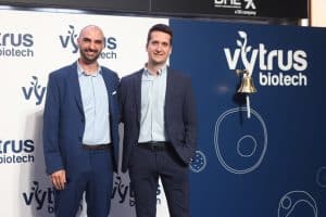 Òscar Expósito (izquierda) y Albert Jané, fundadores de Vytrus Biotech, que acaba de cerrar una ronda de financiación